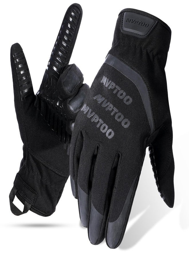MVPTOO Ski Gloves Warm for Winter Windproof Water-Repellent Thermal for Snow & Cold Weather Touchscreen Gloves for Men & Women (Black, Large) - Image 1